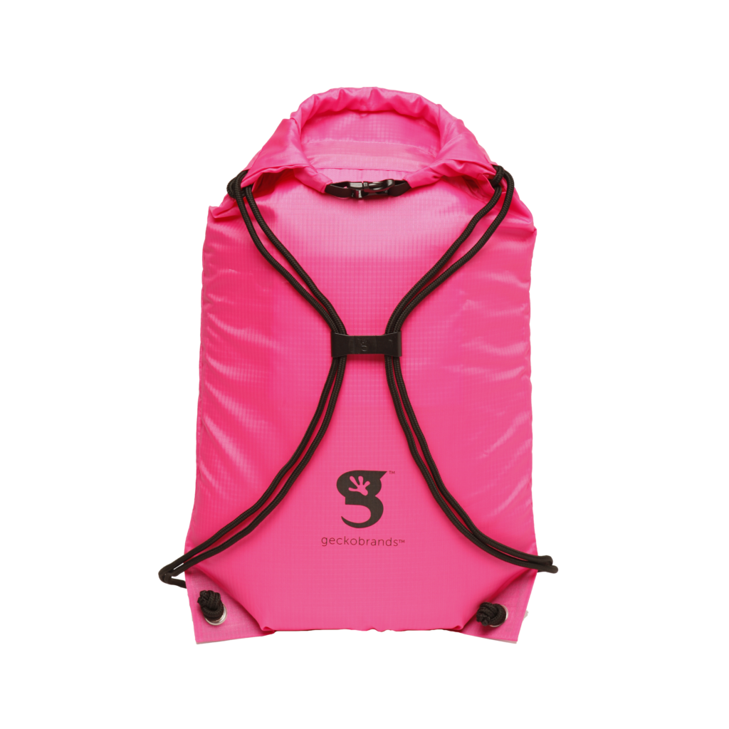 Drawstring WP Backpack Pink/Black Geckobrands Angler Tienda de