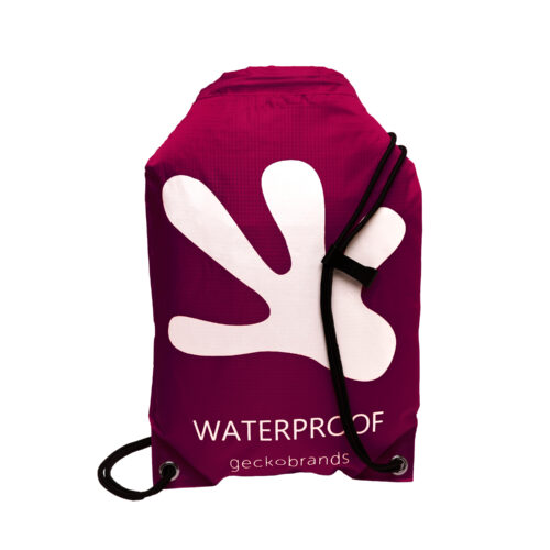 Drawstring WP Backpack - Maroon White Geckobrands