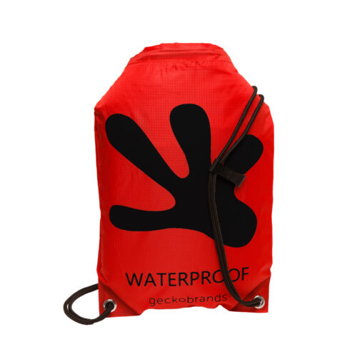 Drawstring WP Backpack - Red Black Geckobrands